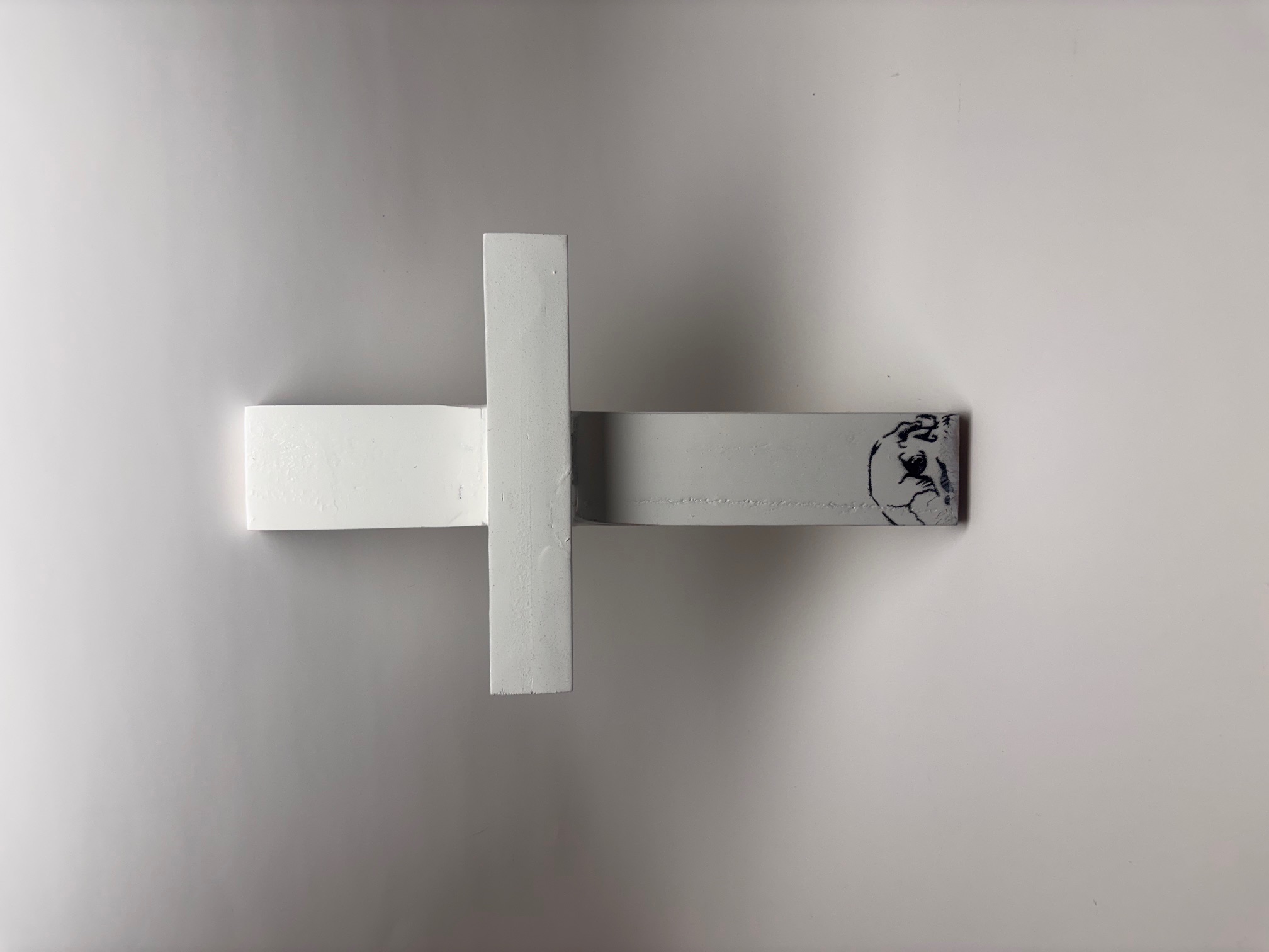 Wooden Cross — White